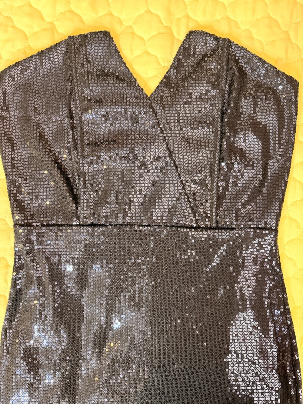 Lovely Day Black Sequin Strapless Cocktail Dress